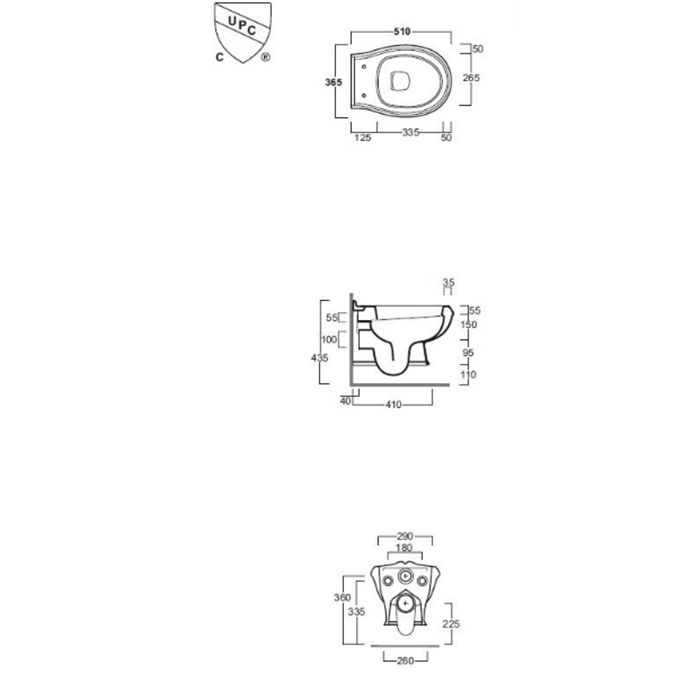 SIMAS Arcade Унитаз подвесной 37х51см, безободковый "Rimless", цвет белый
