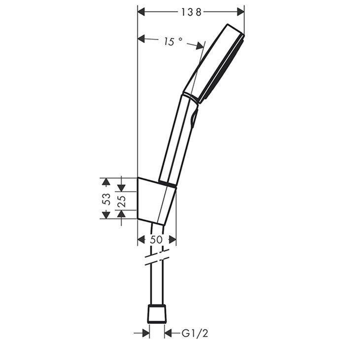 HANSGROHE PULSIFY Душевой набор с держателем 105 3jet Relaxation, шланг 160 см. цвет матовый черный HANSGROHE PULSIFY Душевой набор с держателем 105 3jet Relaxation, шланг 160 см. цвет матовый черный