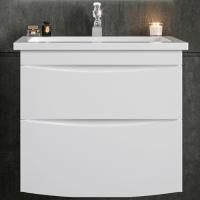 Тумба под раковину Бриклаер Вега 70 подвесная Белый глянец