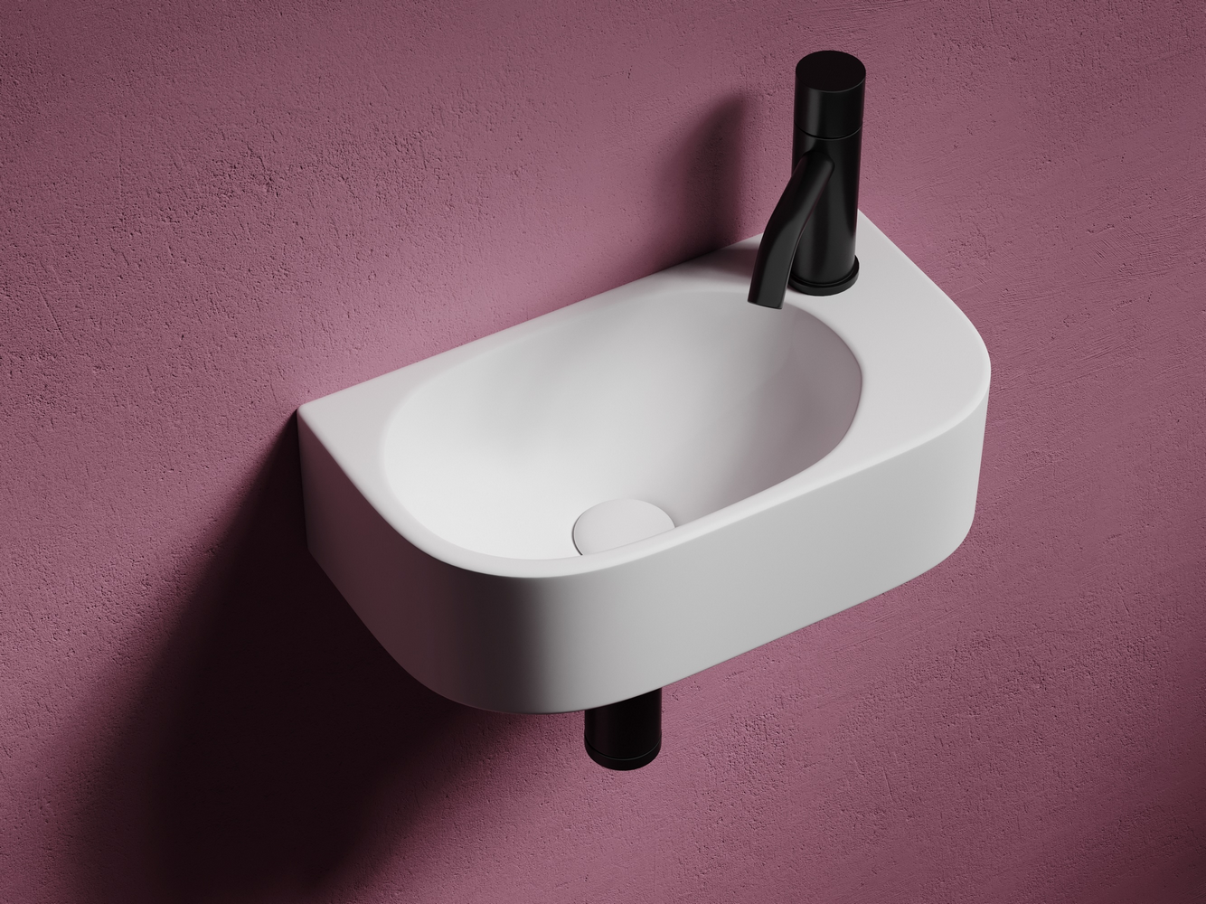 Умывальник подвесной прямоугольный (чаша слева, отверстие под смеситель справа) Элемент (Element) 409x224x110мм, артикул CN6066L