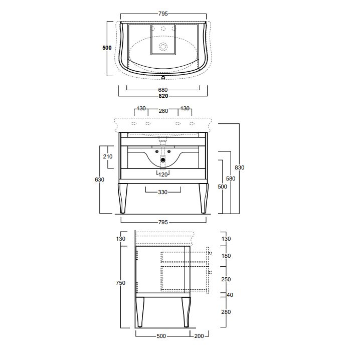 SIMAS Lante Деревянная тумба под раковину LA11, 79,5*46,5*h75см, цвет белый глянцевый, артикул LAM90 bi