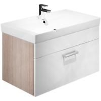 Тумба с раковиной Iddis Mirro 80 подвесная Белая Светлое дерево Тумба с раковиной Iddis Mirro 80 подвесная Белая Светлое дерево