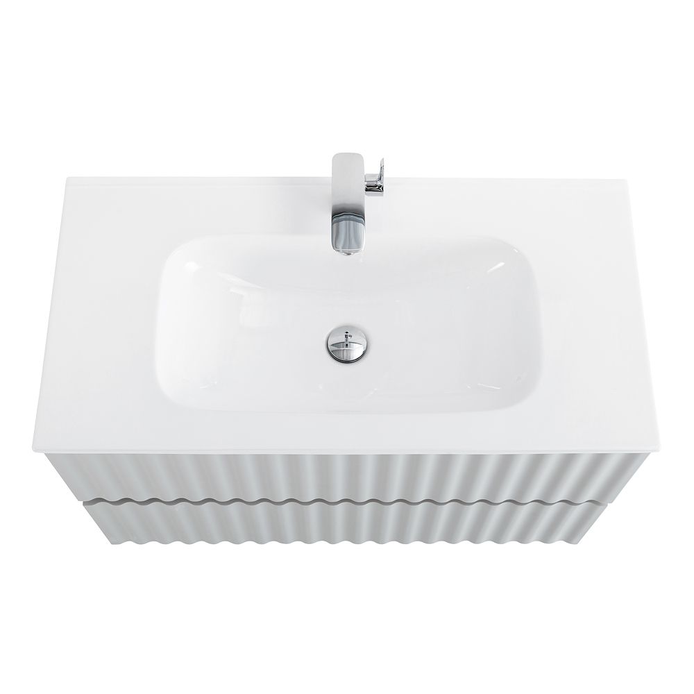 ELEGANT База под раковину подвесная с двумя выкатными ящиками, с LED подсветкой ручек. Светло-серый матовый, 870x469x550 AM-ELEGANT-900-2C-SO-GCM-LED, артикул AM-ELEGANT-900-2C-SO-GCM-LED