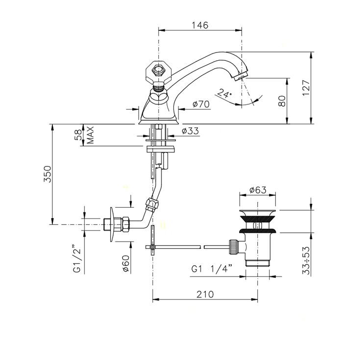 Nicolazzi Teide Смеситель для раковины с донным клапаном, ручки Crystal handle, цвет: хром