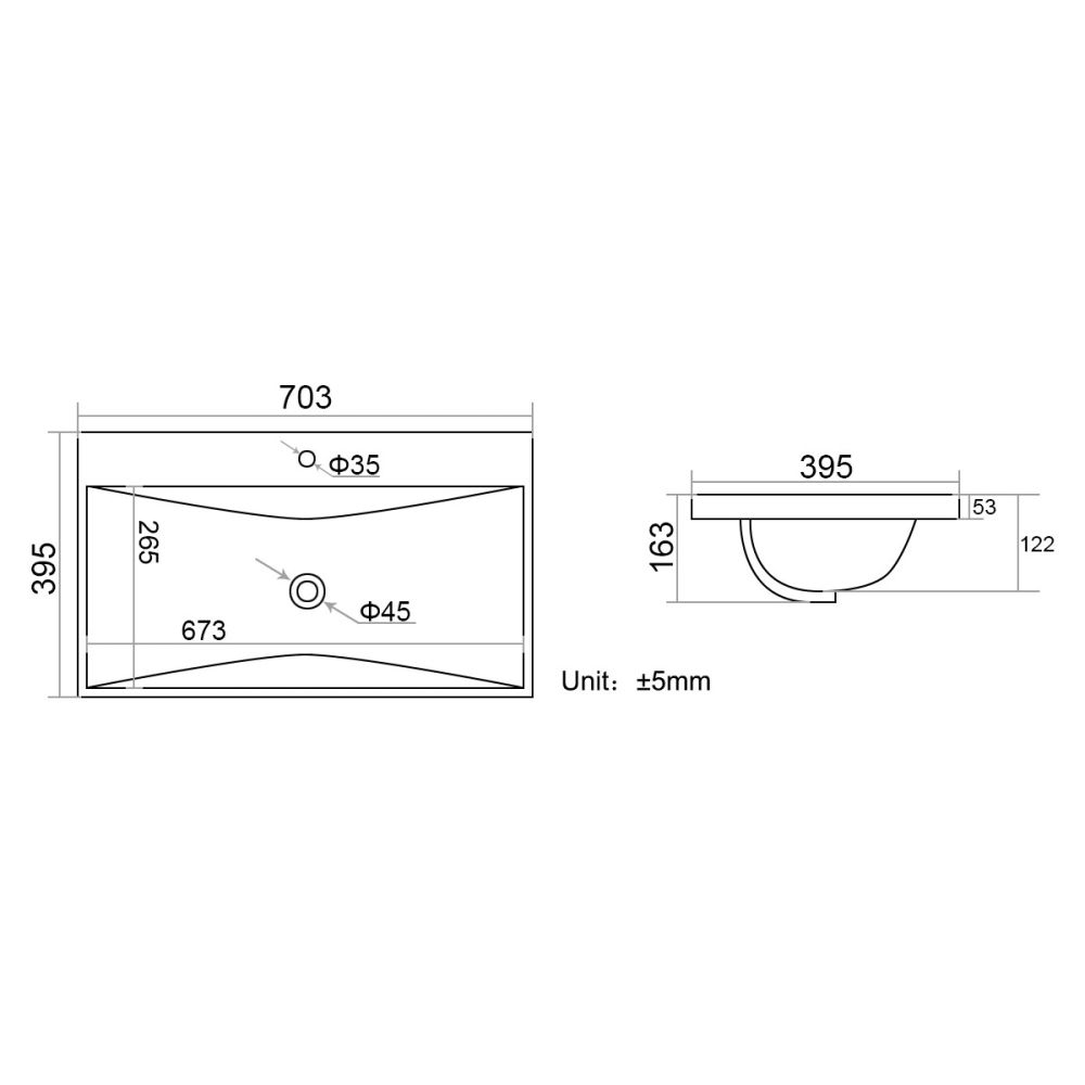 Раковина Velvex 9696(70), 70 см, артикул 9696(70)