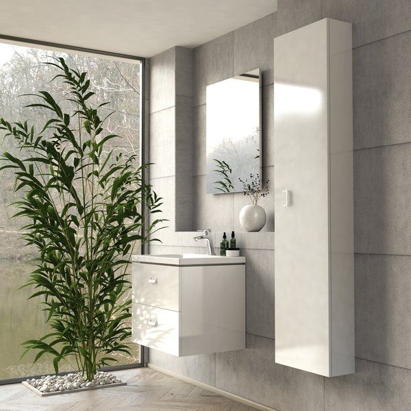 Шкаф пенал Ravak SB Comfort 40 X000001382 подвесной Белый глянец