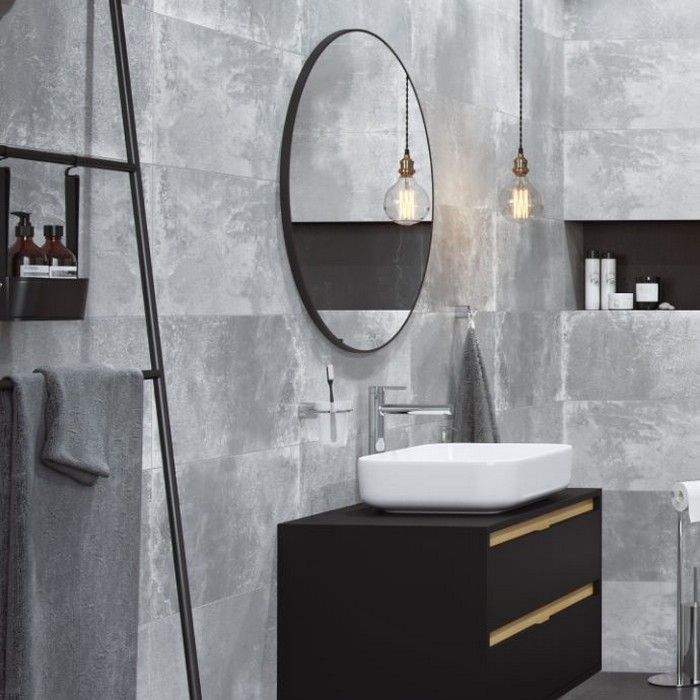 Зеркало круглое EXCELLENT Virro D=80 (черный мат)