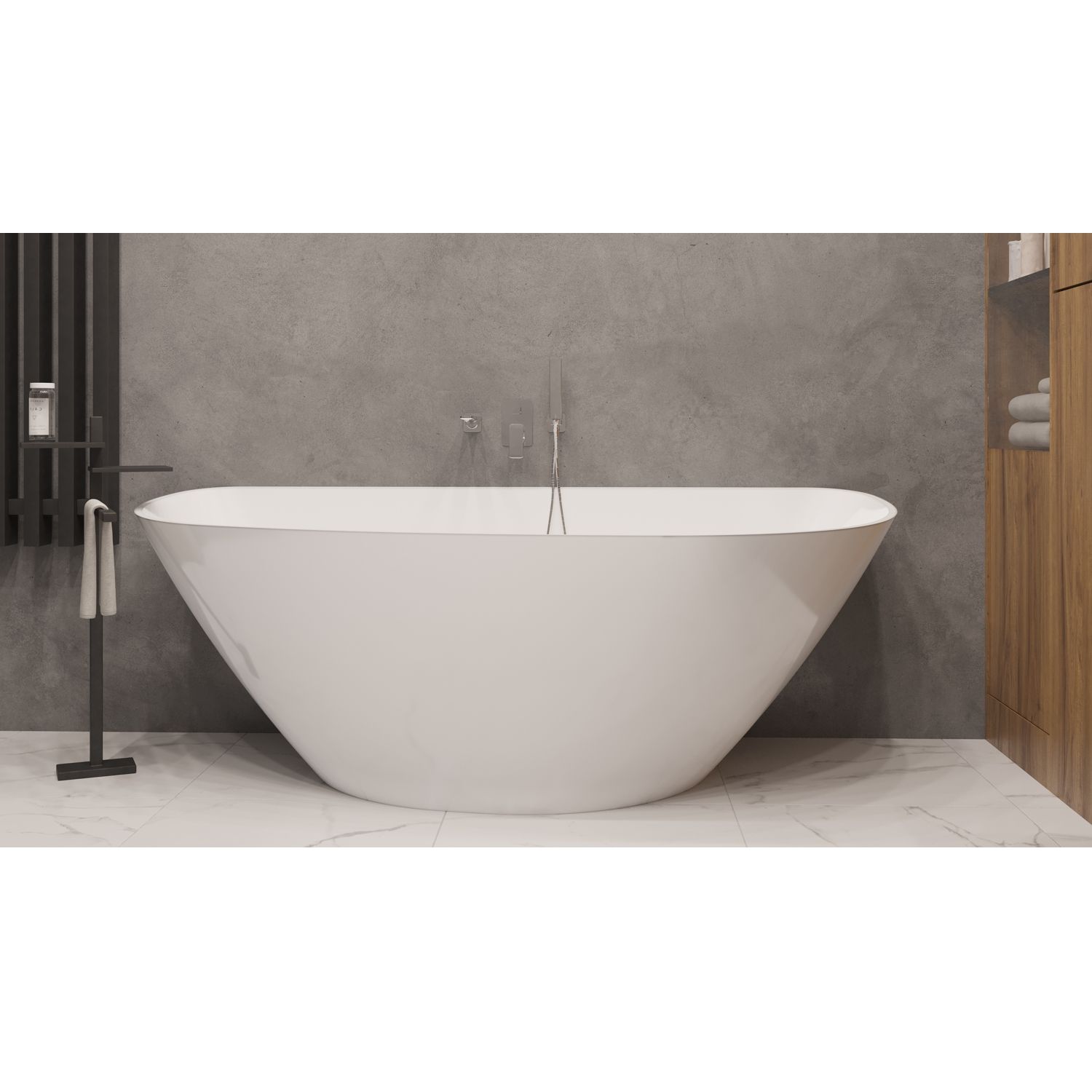 Ванна WHITECROSS Topaz 170x80 (белый глянец) иск. камень