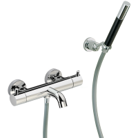 CISAL Less New Смеситель термостатический настенный для ванны/душа с ручной лейкой,держателем и шлангом, цвет хром