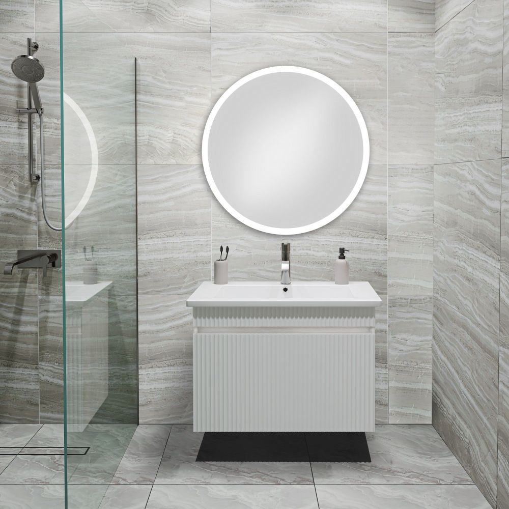 Тумба Runo Модена 75 белая под умывальник 00-00001022 (Оскар 75) (00-00002200), артикул 00-00002200