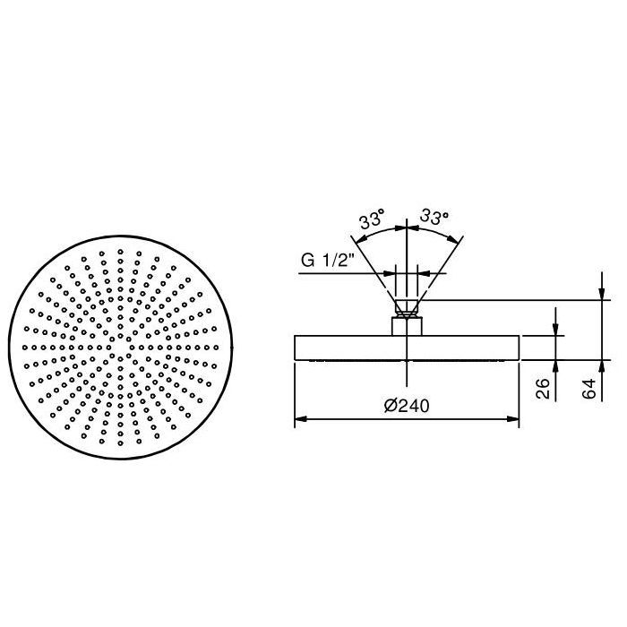 Fantini Venezia Верхний душ, D240мм, нерж. сталь, цвет: Nickel PVD