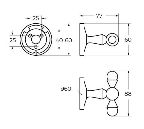 Крючок двойной подвесной ART&MAX ANTIC CRYSTAL AM-E-2686SJ Крючок двойной подвесной ART&MAX ANTIC CRYSTAL AM-E-2686SJ