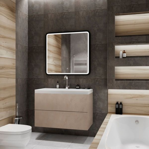 База под раковину подвесная с двумя выкатными ящиками, 900x450x550, AM-Verona-Push-900-2C-SO-St