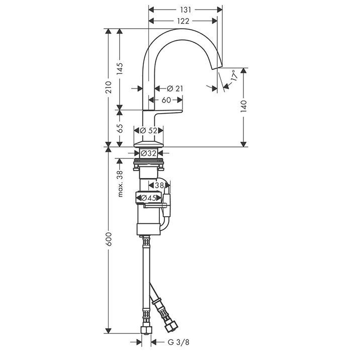 AX One Смеситель для раковины Select 140, со сливом push-open, матовый черный AX One Смеситель для раковины Select 140, со сливом push-open, матовый черный