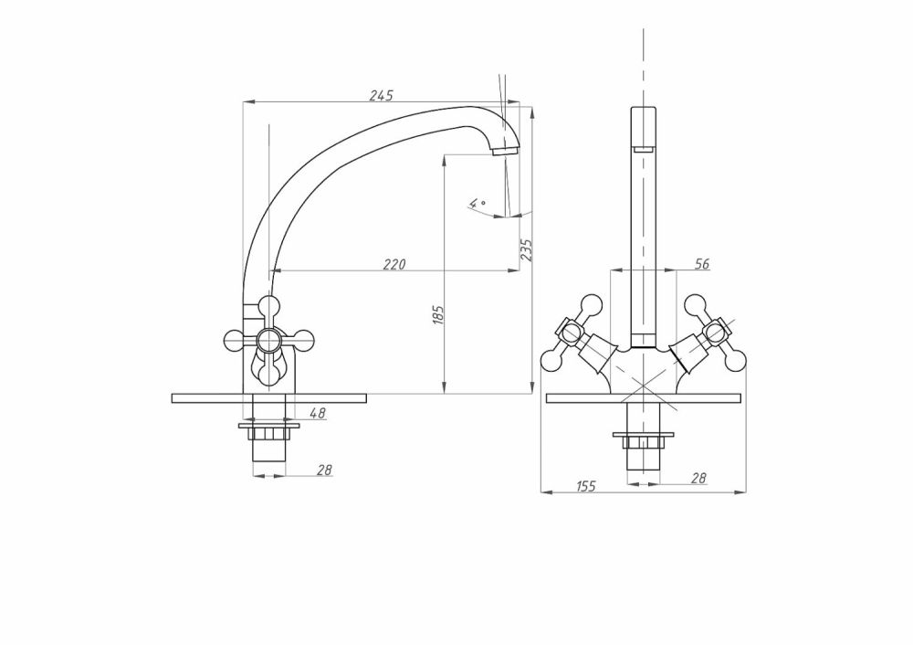 Смеситель для кухни FAUZT FZs-293-32 тип См-МДЦБА, артикул FZs-293-32