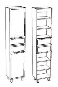 Шкаф-пенал "Монро 40 Z2" универсальный