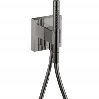 AXOR SHOWERS PORTER Душевой набор c ручным душем с 2 режимами, шланг 1250 мм, держатель для душа с выводом воды, внешняя часть, цвет полир черный хром AXOR SHOWERS PORTER Душевой набор c ручным душем с 2 режимами, шланг 1250 мм, держатель для душа с выводом воды, внешняя часть, цвет полир черный хром