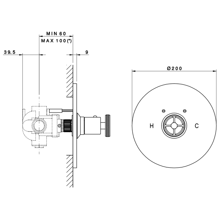 Nicolazzi Termostatico Внешняя часть встраиваемого смесителя, 3/4” без запорного вентиля, цвет: хром