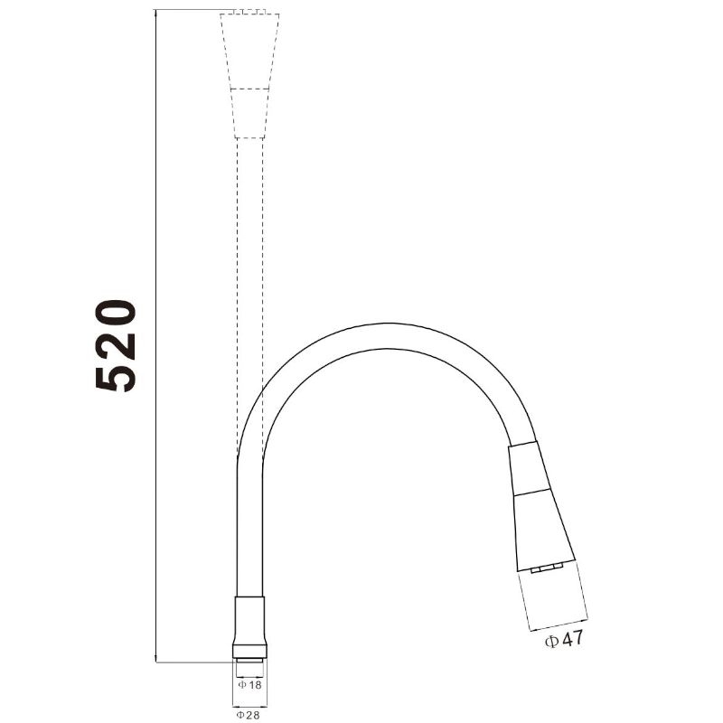 Гибкий излив для кухонного смесителя Savol S-MCG-Y, бежевый