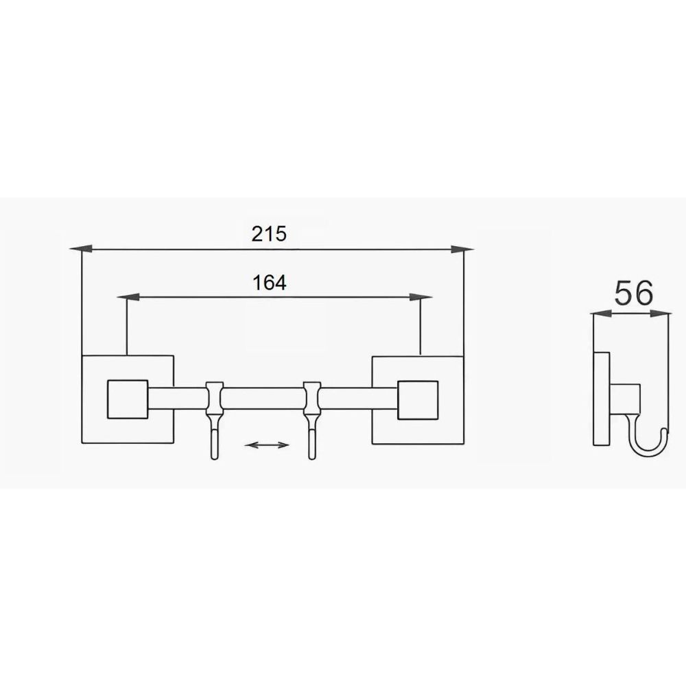Планка с крючками для полотенец D-Lin D288222-2, черный