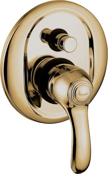 Emmevi Harmony, встраиваемый в стену однорычажный смеситель для душа на 2 выхода, с кнопочным дивертером, цвет бронза