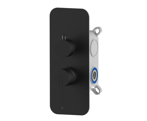 AQG Urban, встраиваемый смеситель для душа на 2 выхода, с дивертером, цвет черный матовый