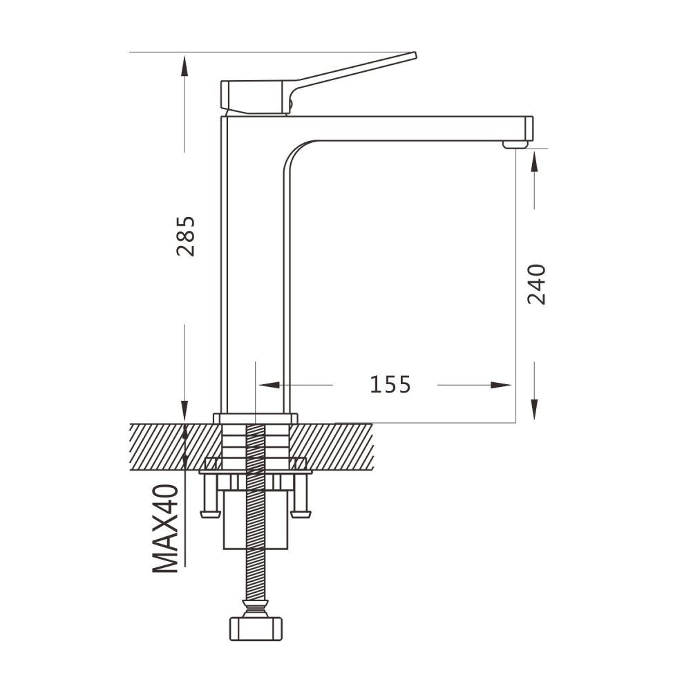 Смеситель для раковины Shevanik S9911H, черный