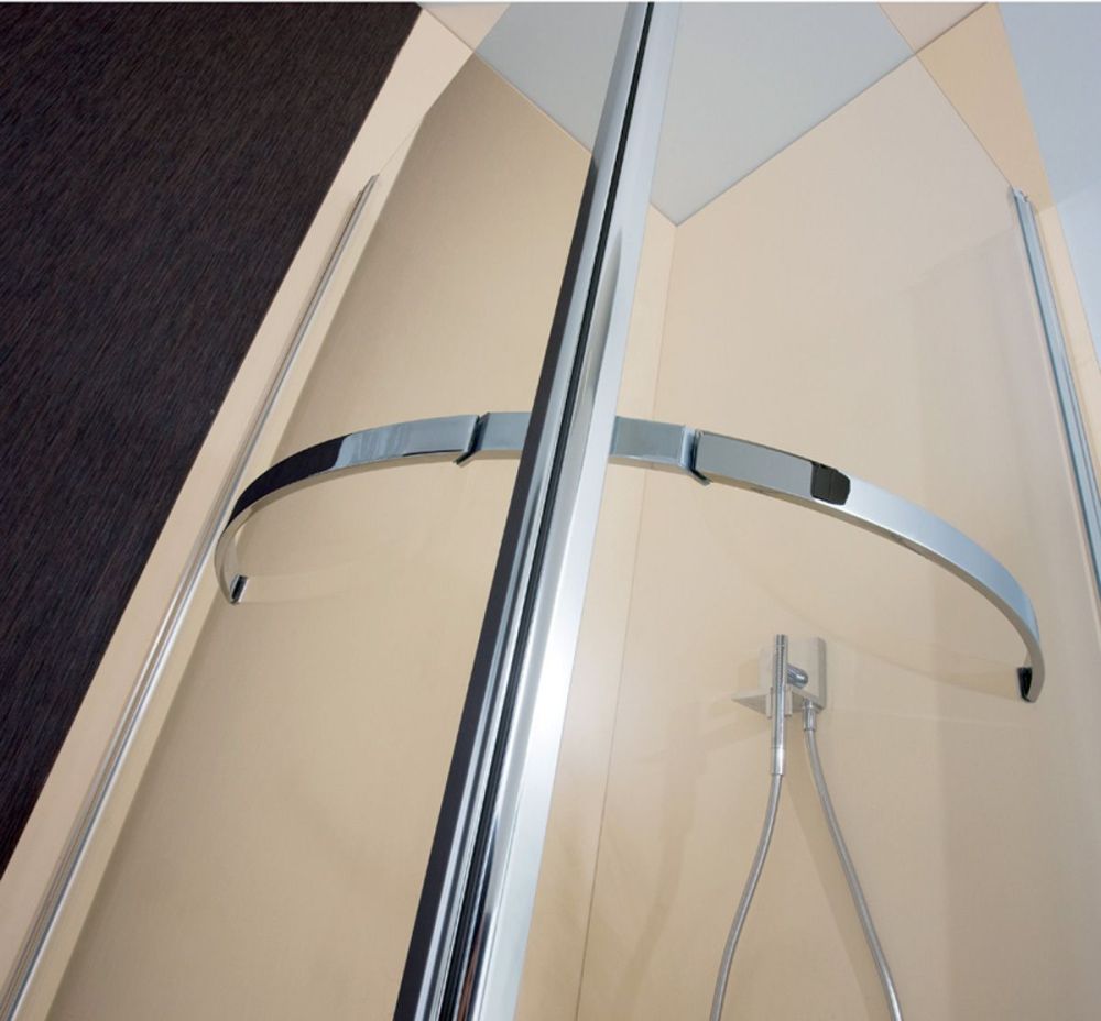 Geoplatin4000, 2створчатая распашная дверь 1000 мм, профиль мат. хром, стекло прозрачное 5 мм, артикул V298(K01)