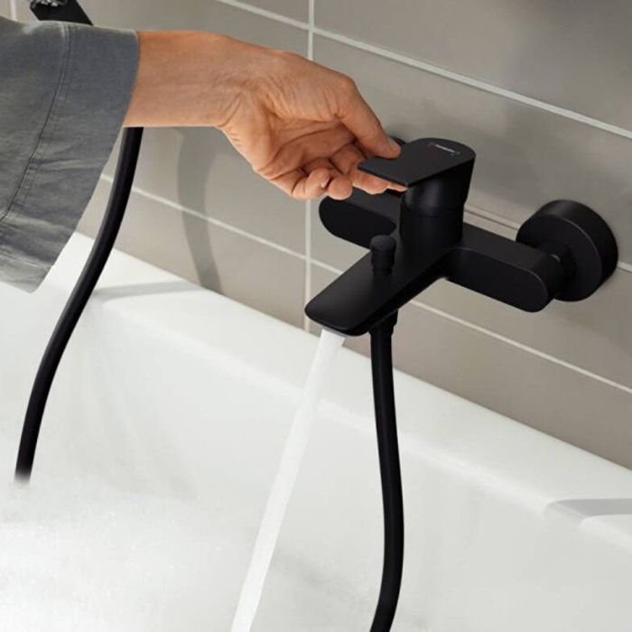Смеситель для ванны и душа, Hansgrohe, Rebris E, тип открывания воды-однорычажный, тип регулирования воды-керамический картридж, монтаж-настенный, отверстия для монтажа-2, вынос излива, мм-182, регулируемое ограничение температуры, дивертер с переключател Смеситель для ванны и душа, Hansgrohe, Rebris E, тип открывания воды-однорычажный, тип регулирования воды-керамический картридж, монтаж-настенный, отверстия для монтажа-2, вынос излива, мм-182, регулируемое ограничение температуры, дивертер с переключател