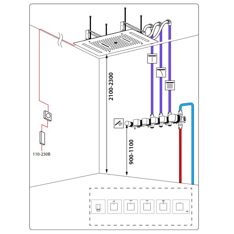 Душевая система встроенная с термостатом Timo Petruma SX-5229/17SM золото матовое