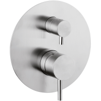 HUBER Lynox Встраиваемый смеситель для душа с переключателем на 2 выхода, на круглом основании, нержавеющая сталь