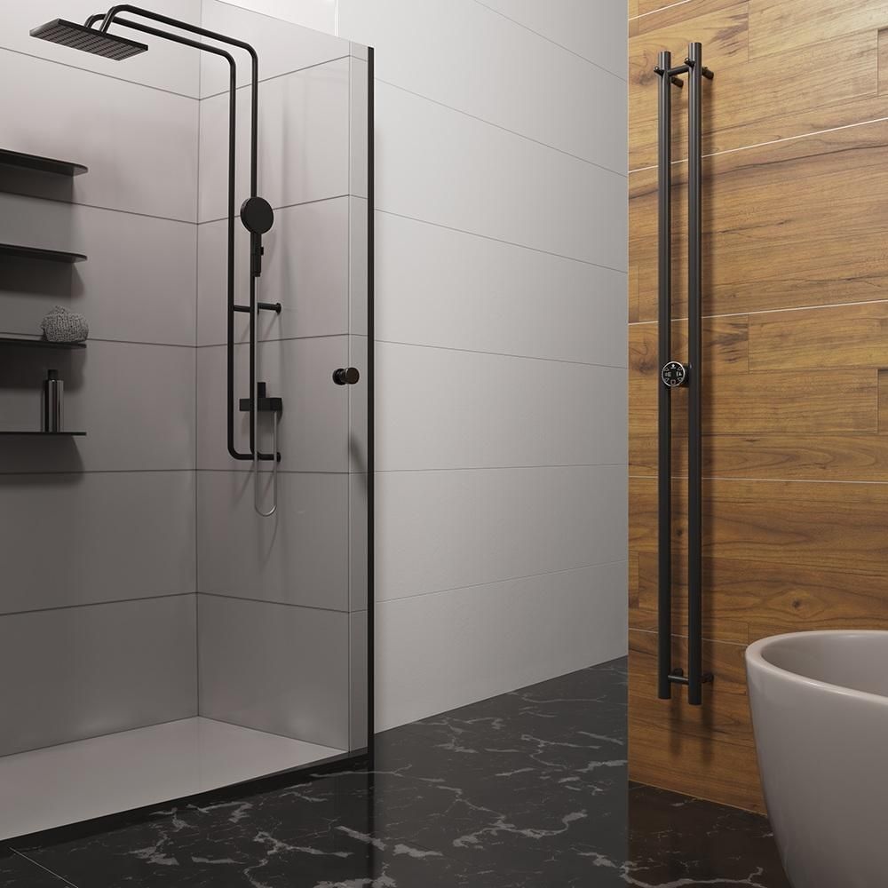 Полотенцесушитель электрический Terminus Стойка DUO круг 160, черный муар, артикул 4670078546845