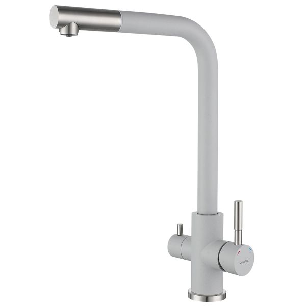 Смеситель для кухни с подключением фильтра GranFest Z-5421, серый