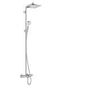 Душевая стойка, Hansgrohe, Crometta E, смеситель-есть, тип открывания воды-вентильный, тип регулирования воды-термостатический картридж, излив-есть, вынос излива, мм-182, верхний душ-есть, форма верхнего душа-квадратная, размер верхнего душа-240*240, держ Душевая стойка, Hansgrohe, Crometta E, смеситель-есть, тип открывания воды-вентильный, тип регулирования воды-термостатический картридж, излив-есть, вынос излива, мм-182, верхний душ-есть, форма верхнего душа-квадратная, размер верхнего душа-240*240, держ