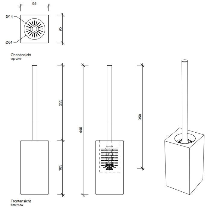 Decor Walther DW 6200 Туалетный ершик h44см, напольный, фарфор, цвет: белый / никель сатинированный ЗАКАЗ ПО ЗАПРОСУ