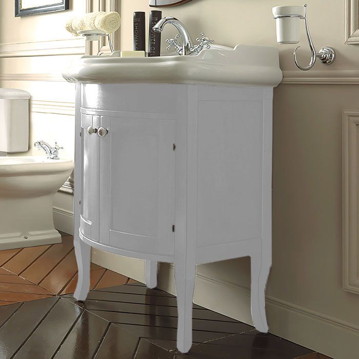 KERASAN Retro 69, раковина 69*52см с 1 отв., цвет: белый, артикул 104601*1