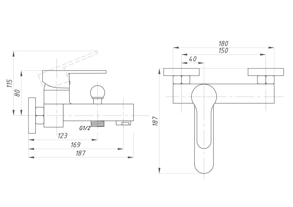 Смеситель для ванны с душем  ПСМ-Профсан Серия-700 (PSM-700-1) тип См-ВОРНШлА, артикул PSM-700-1