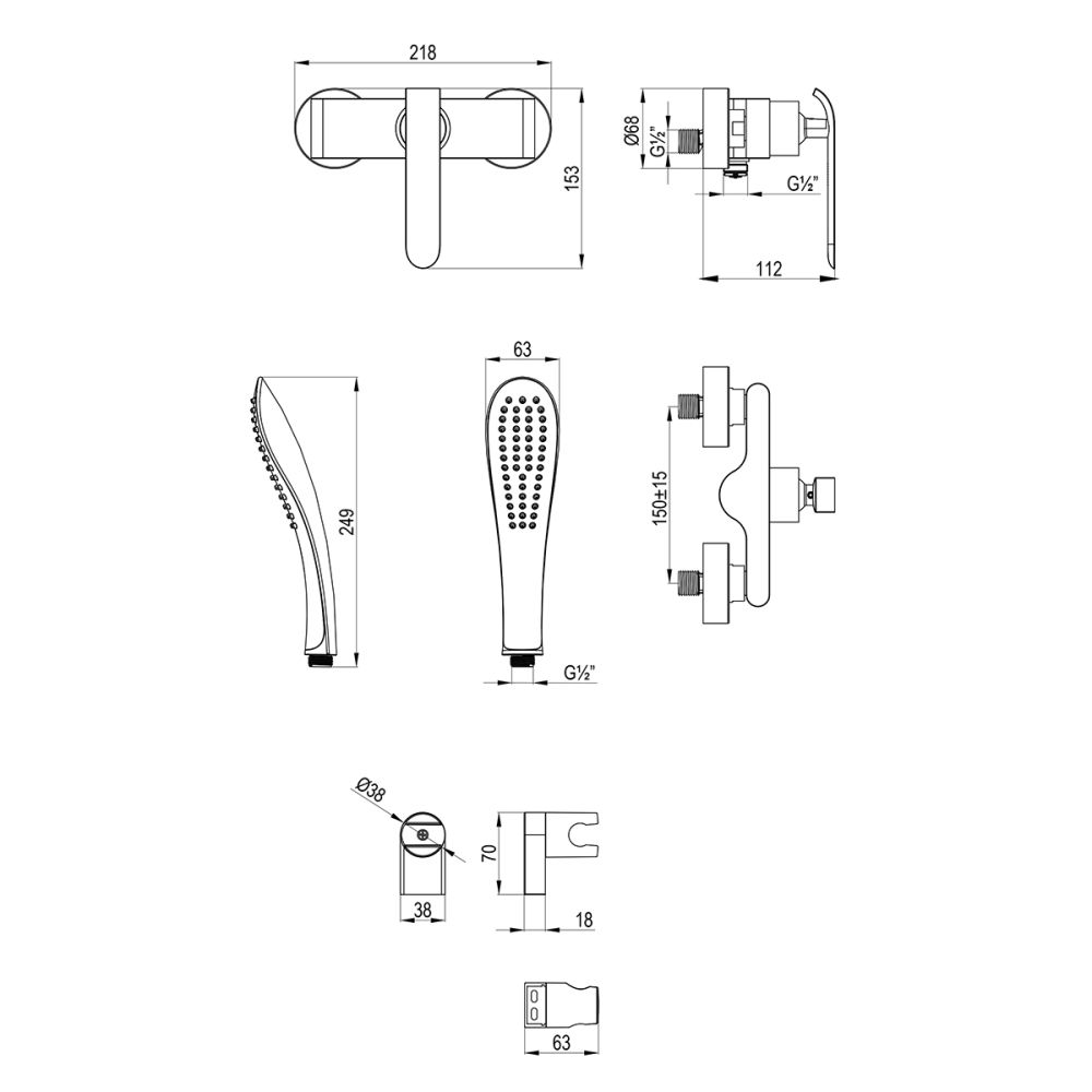 Смеситель Lemark Melange для душа (LM4933CW), артикул LM4933CW