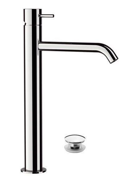 Daniel Tokyo, высокий однорычажный смеситель для раковины (излив 16,5 см), с донным клапаном click-clack, цвет хром