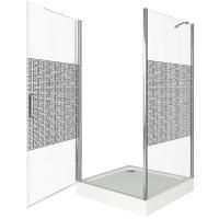 Душевой уголок Good Door Fantasy CR-100-F-CH 100x100 профиль Хром стекло прозрачное с рисунком