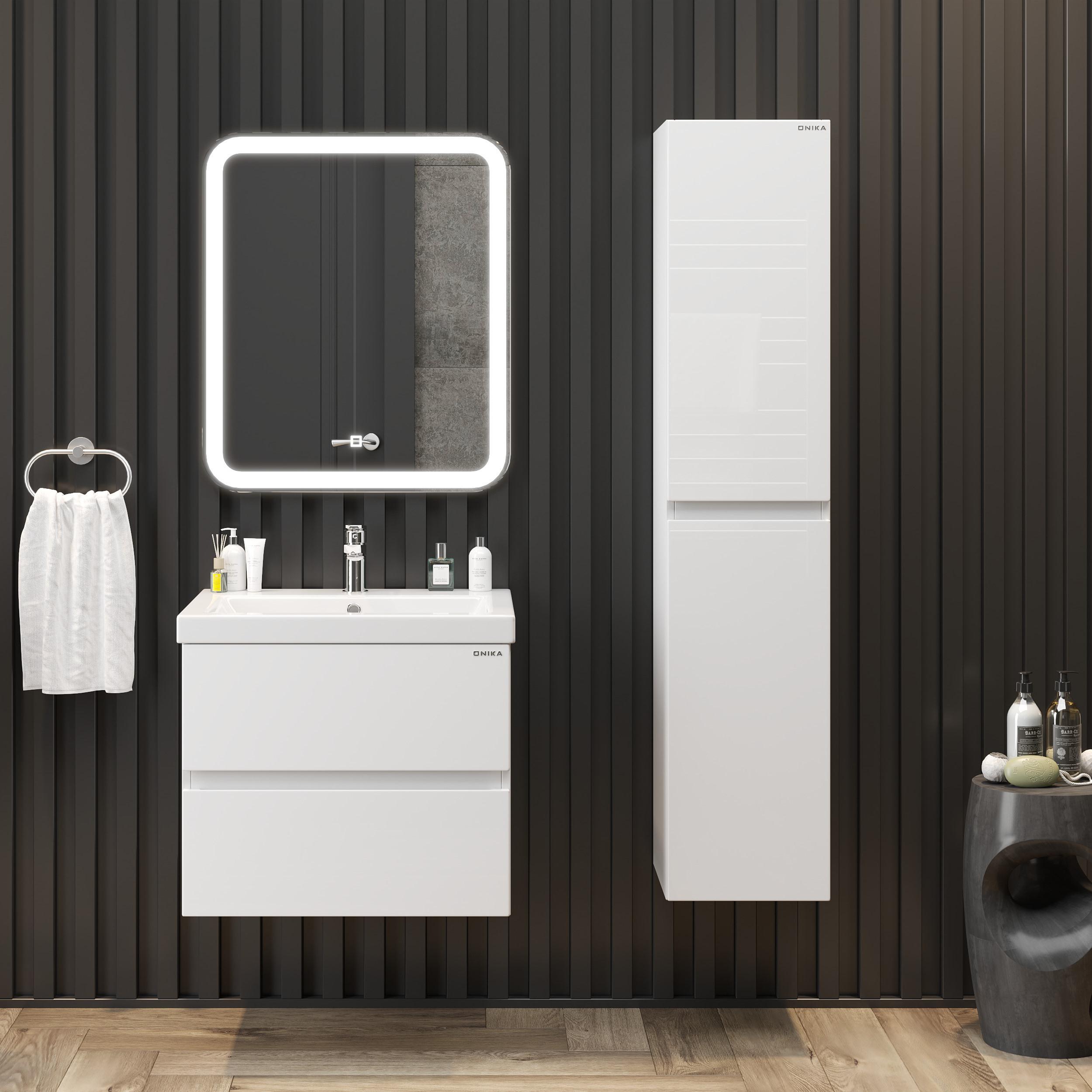 Тумба Onika Эвада 60 подвесная, белая (ум. Como 60)