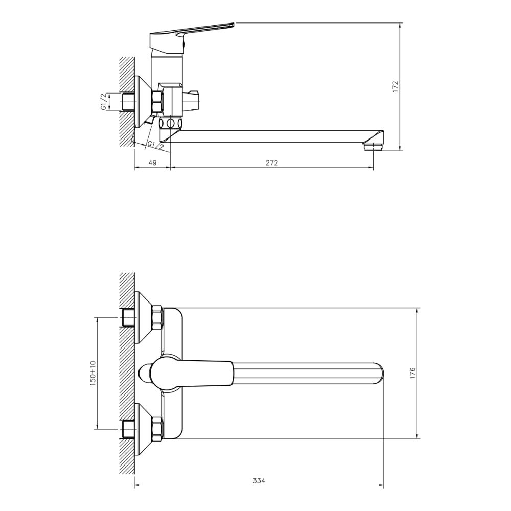 Смеситель для ванны DECOROOM DR22 (DR22043), артикул DR22043