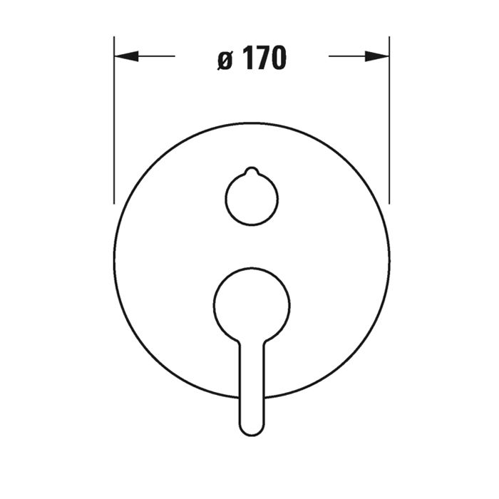 Duravit C.1 Смеситель для ванны скрытого монтажа (наружная часть круг) с переключателем и обратным клапаном, цвет: хром, артикул C15210018010
