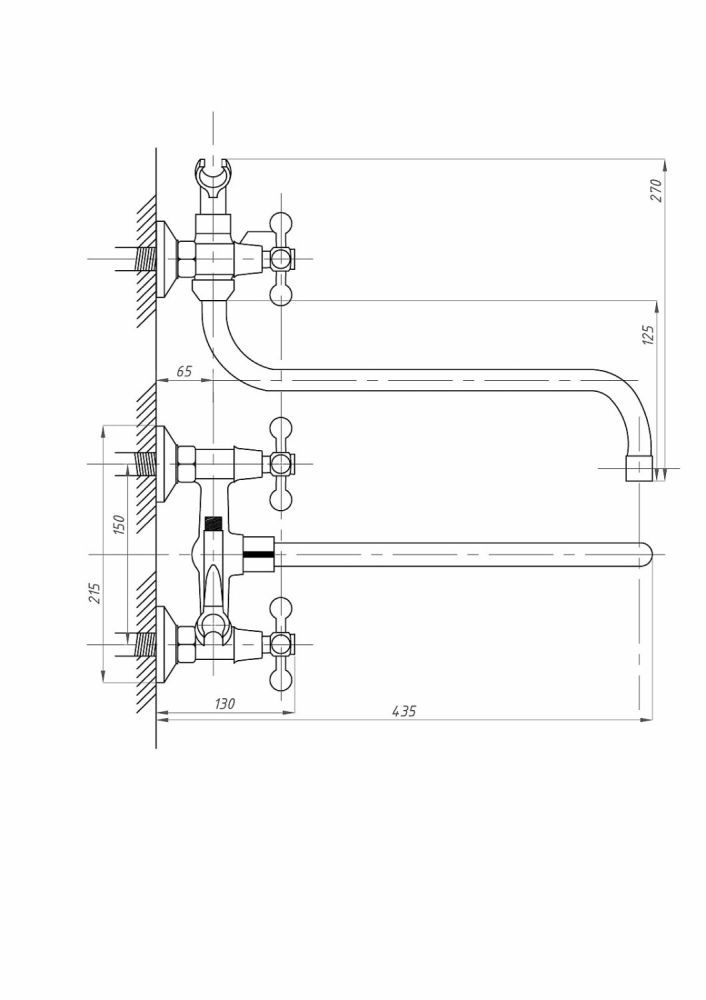 Смеситель для ванны с душем FAUZT FZs-435-32 тип См-ВУДРНШлА, артикул FZs-435-32