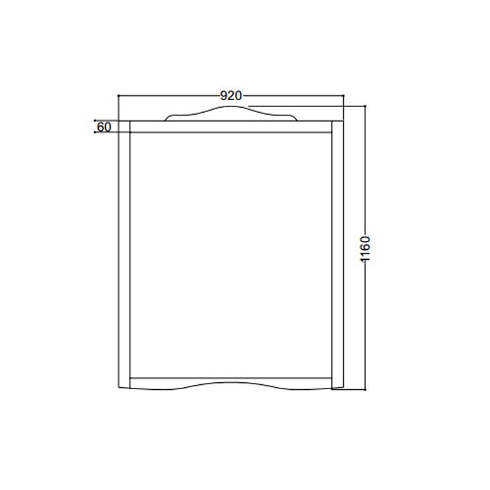 KERASAN Retro Зеркало в деревянной раме 92xh116, цвет белый матовый
