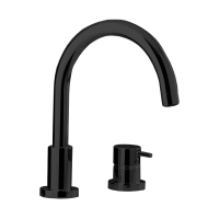 Смеситель для раковины, Cisal, Nuova Less, тип открывания воды-однорычажный, тип регулирования воды-керамический картридж, отверстия для монтажа-2, вынос излива, мм-210, тип подводки-гибкая, стандарт подвода воды-1/2", цвет-черный матовый (Matt Black, Ner