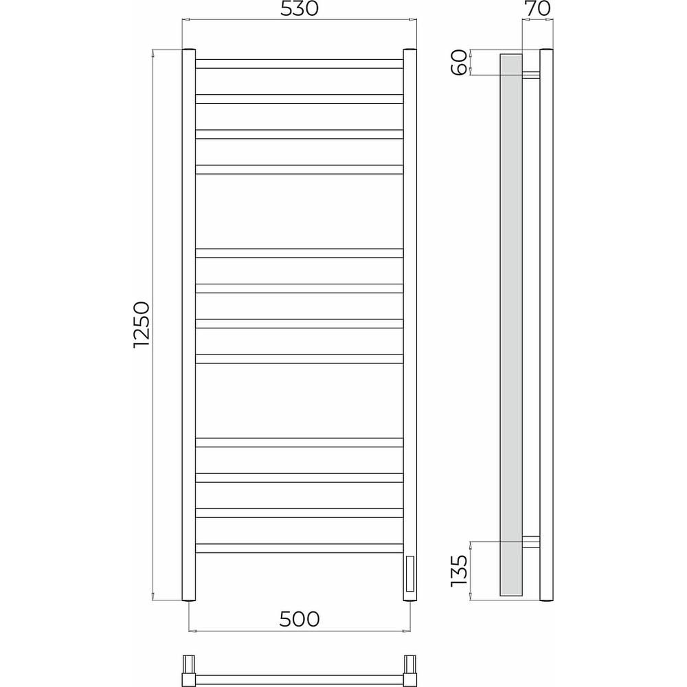 Полотенцесушитель электрический Terminus Ватикан П12 50х125, артикул 4670078544414