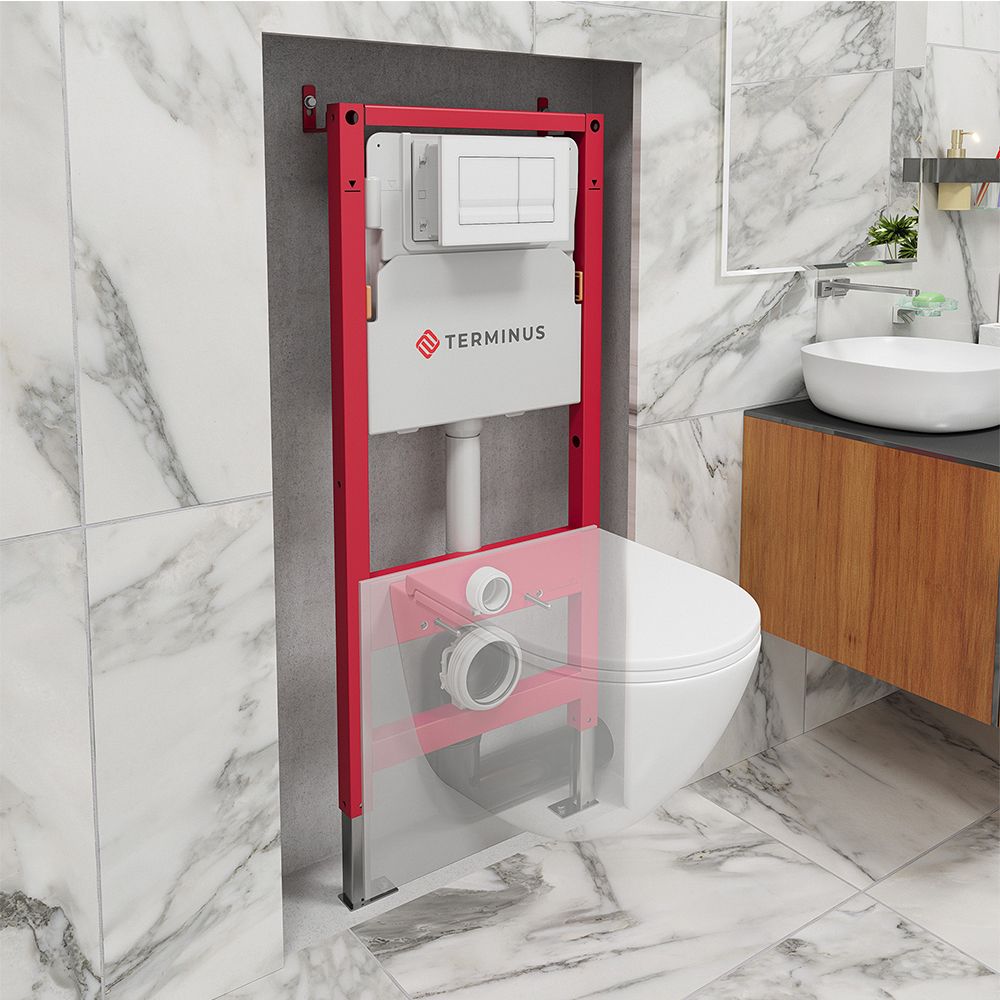 Система инсталляции для подвесного унитаза  4 в 1 Terminus, с клавишей, артикул 31i50х112R