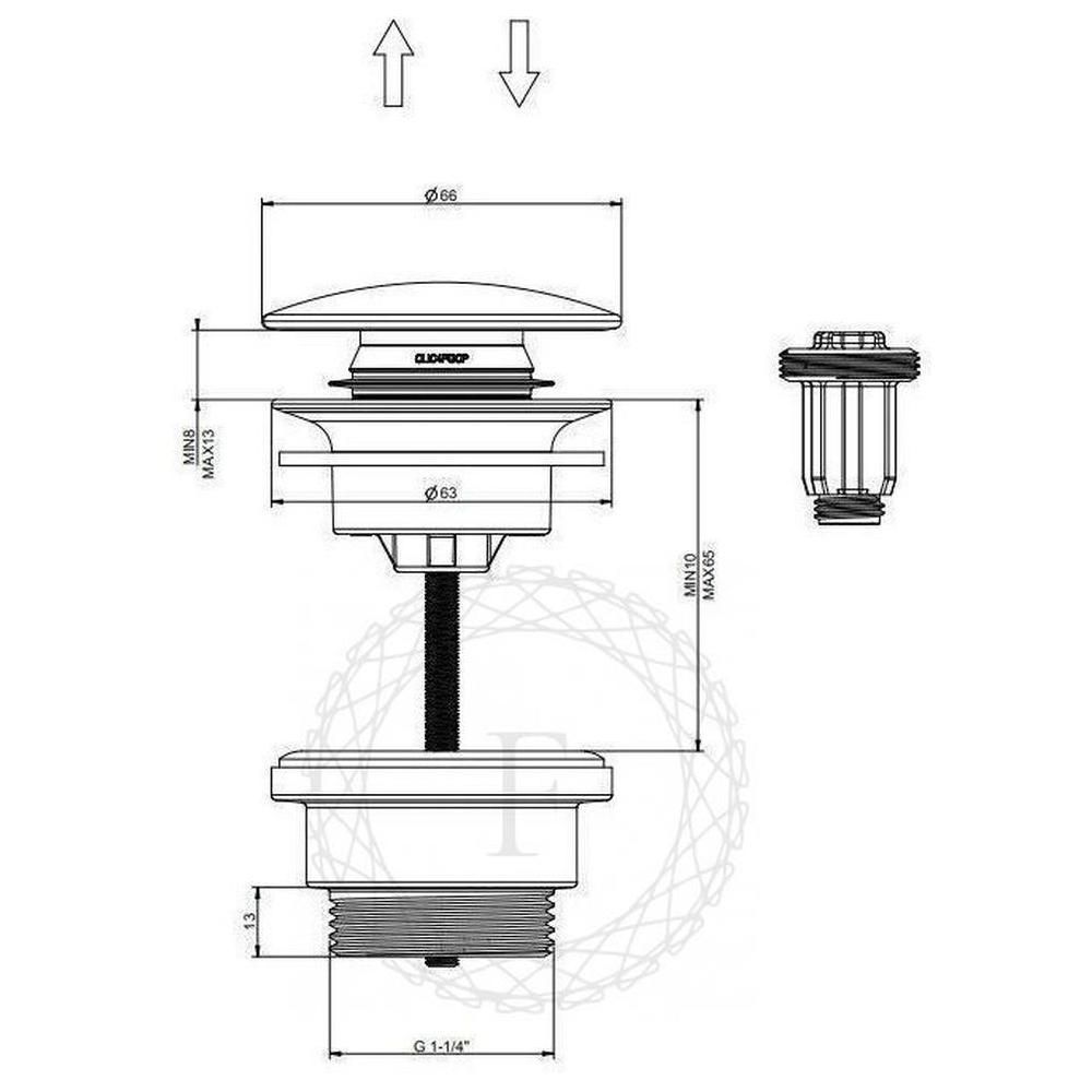 Донный клапан для раковины FILARETE FL75GO, золото