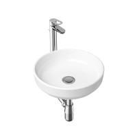 Комплект 3 в 1 Lavinia Boho Bathroom Sink Slim 21510229, накладная фарфоровая раковина 40 см, смеситель с донным клапаном, латунный сифон